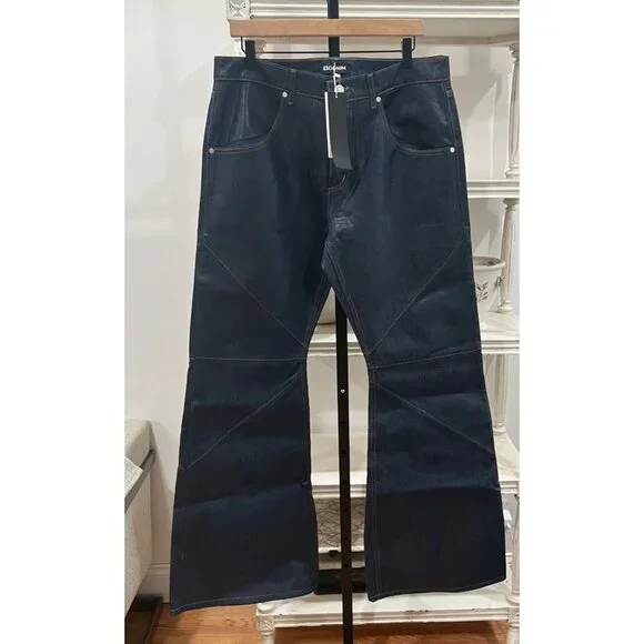 EB DENIM Revolve Bowie Coated Mid-Rise Wide Leg Jeans Size 30 Y2K